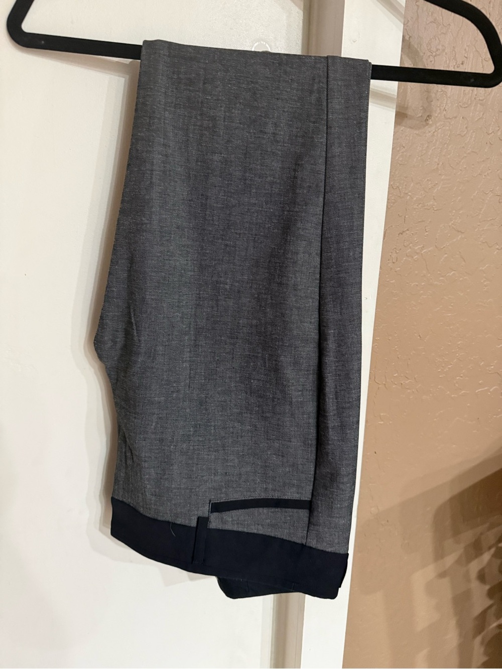 Women’s Grey Dress Pants with Contrast Hem
